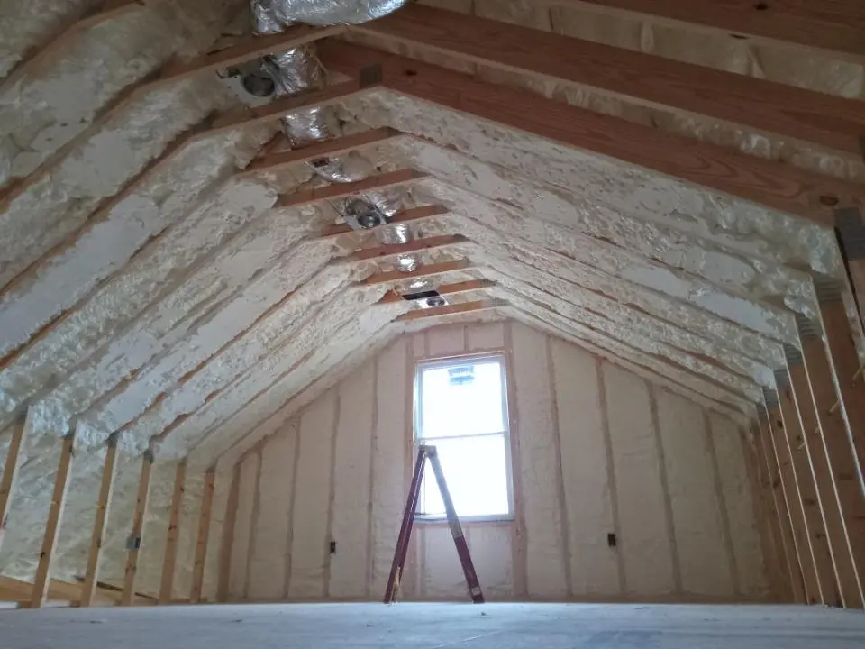 Spray foam roofing application for Crawl Space Insulation project in Primera